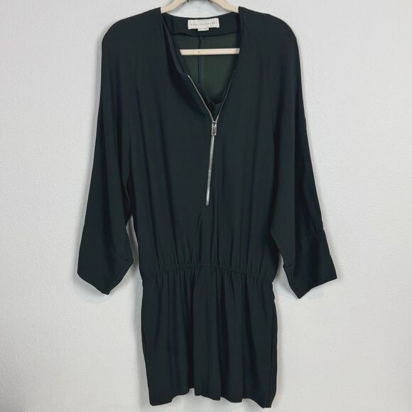 Stella McCartney Dark Green Cowl Zip Mini Dress 38/4 - Picture 1 of 10
